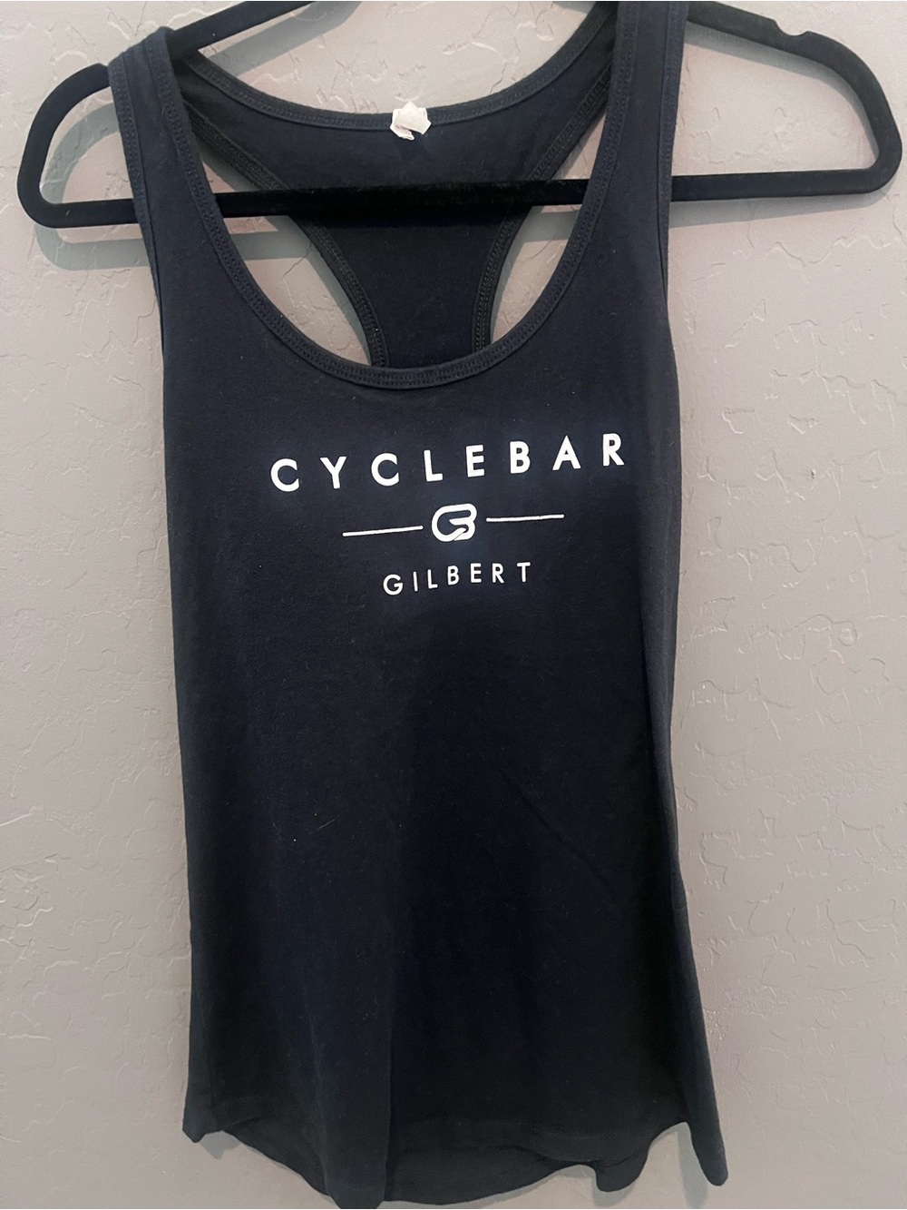 Cyclebar Black Racerback Tank with White Logo